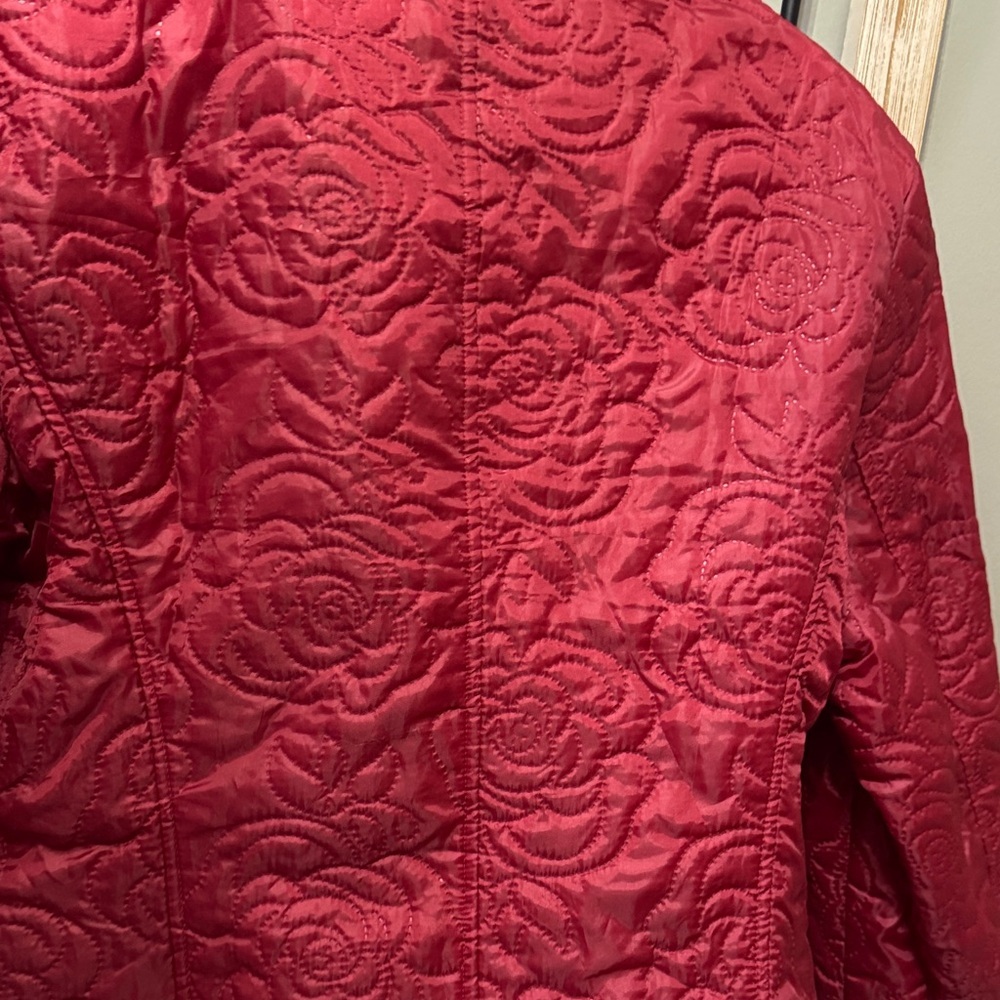 Red Quilted Women's Jacket JG Hook Sz medium - Picture 9 of 9